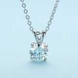 1ct Real Moissanite Pendant Necklace 925 Sterling Silver Pass Diamond Test