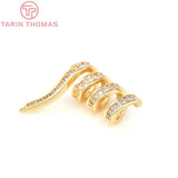 2PCS 12x13.5MM 24K Brass Zircon Circle Charms Pendants DIY Jewelry Findings