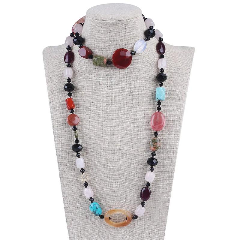 Natural Gemstone Beads Necklace - Handmade Jewelry