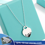 925 Silver Necklace Enamel Heart Pendant Anniversary Collarbone Chain