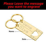 2pcs Couple Keychain Rings Name Key Chain Love