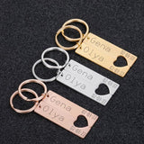 2pcs Couple Keychain Rings Name Key Chain Love