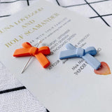 DIY Jewelry Accessories Alloy Frosted Bow Earrings Materials