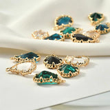 Water Drop Copper 18K Real Crystal Pendant DIY Earrings Necklace