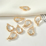 Water Drop Copper 18K Real Crystal Pendant DIY Earrings Necklace