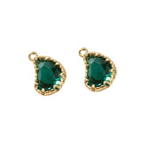 Water Drop Copper 18K Real Crystal Pendant DIY Earrings Necklace