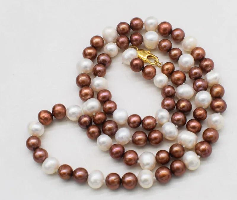 Freshwater Pearl Brown Necklace 30inch 7-9mm Beads