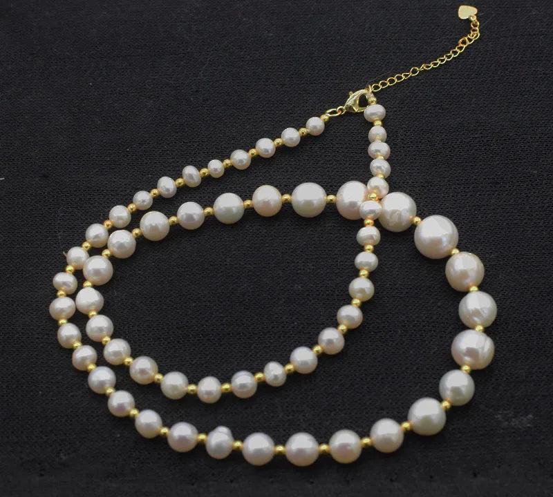 Freshwater Pearl 5-11mm Necklace 22inch Round Beads