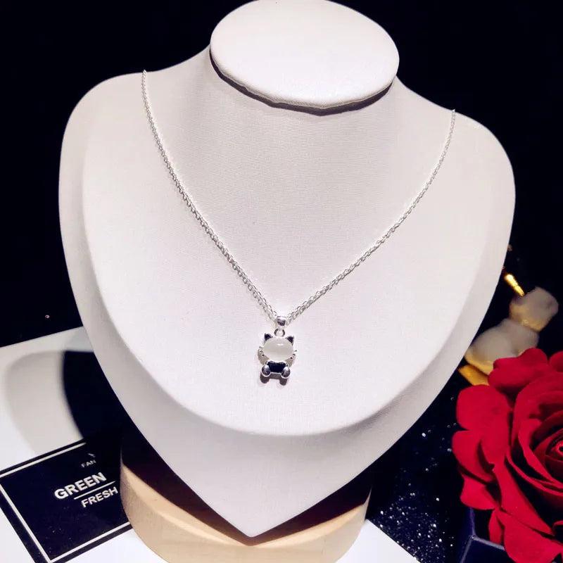 925 Cat Kitty Chain Fine Jewelry Necklace