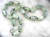 Green Prehnite Faceted Pillar Agate Necklace 19inch Nature Woman