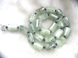Green Prehnite Faceted Pillar Agate Necklace 19inch Nature Woman