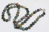 Agate Green Heart 12mm Necklace 30in Beads Nature Woman
