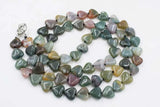 Agate Green Heart 12mm Necklace 30in Beads Nature Woman