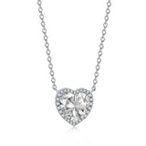 925 Silver Heart Citrine Moissanite Pendant Necklace for Women