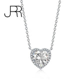 925 Silver Heart Citrine Moissanite Pendant Necklace for Women