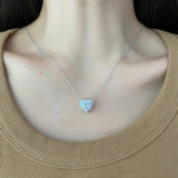 925 Silver Heart Citrine Moissanite Pendant Necklace for Women
