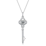 LAYA S925 Silver Key Pendant Necklace 1CT Moissanite