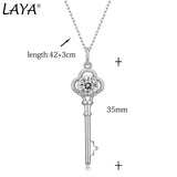 LAYA S925 Silver Key Pendant Necklace 1CT Moissanite