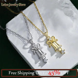 S925 Silver Bell Necklace High Neck Chain Clavicle Chain Women Christmas Gift