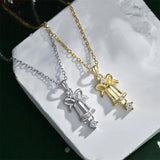 S925 Silver Bell Necklace High Neck Chain Clavicle Chain Women Christmas Gift