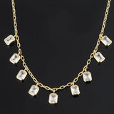 Green Zircon Tassel Collar Bohemian Necklace Female Collarbone Chain