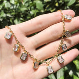 Green Zircon Tassel Collar Bohemian Necklace Female Collarbone Chain