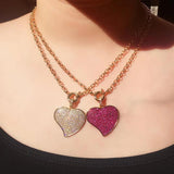 Red Zircon Heart Pendant Necklace Party Jewelry