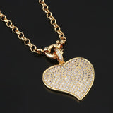 Red Zircon Heart Pendant Necklace Party Jewelry