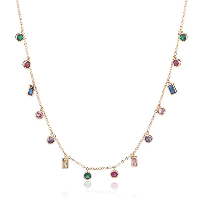 925 Sterling Silver Rainbow Necklace for Women