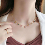 925 Sterling Silver Rainbow Necklace for Women