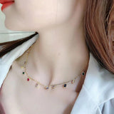 925 Sterling Silver Rainbow Necklace for Women