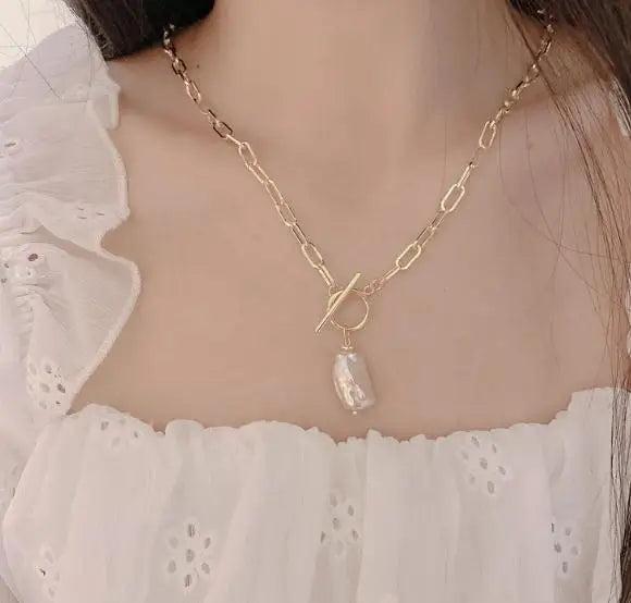 Freshwater Pearl Necklace with Real Pearl Pendant