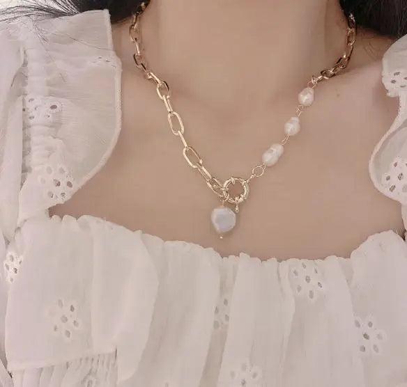 Baroque Pearl Necklace Freshwater Coin Pearls