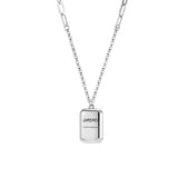 Geometric Square Letter Necklace - Retro S925 Silver