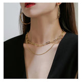 Retro Double Clavicle Chain Necklace for Women
