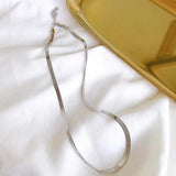 925 Silver Short Snake Chain Rose Necklace For Women
