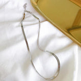 925 Silver Short Snake Chain Rose Necklace For Women