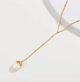 Double Sea Shell Choker Pearl Necklace Women Gift