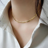 S925 Silver Link Chain Choker Necklace For Women