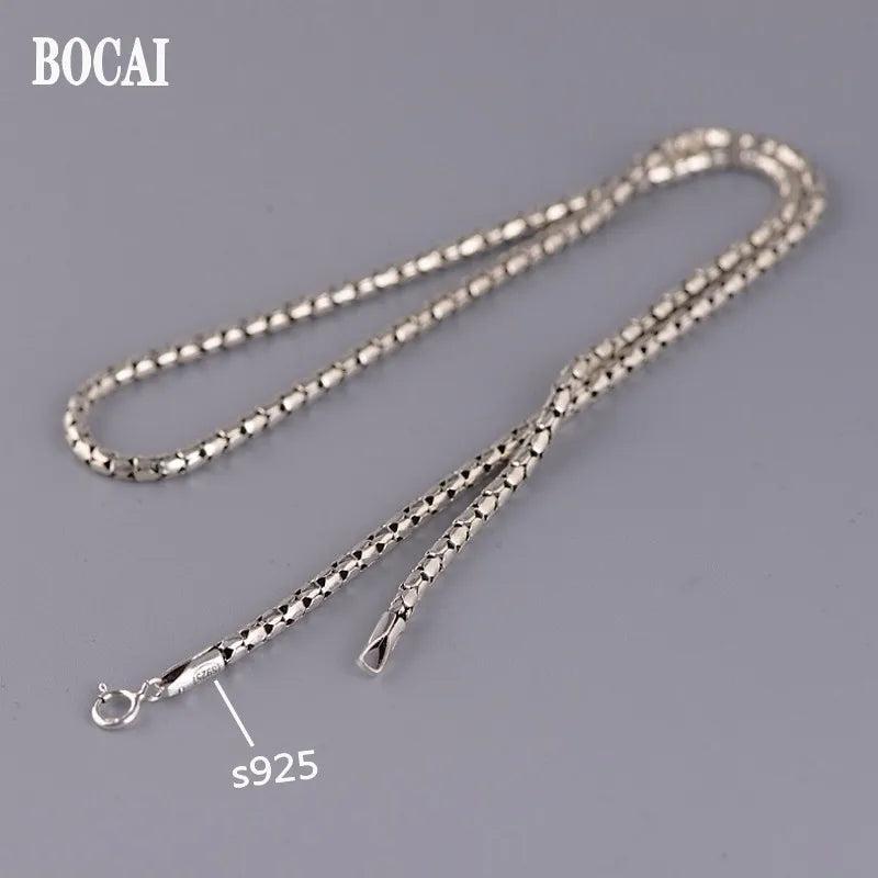 Solid s925 Silver Women's Necklace 2MM Sweater Chain