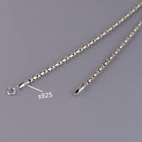 Solid s925 Silver Women's Necklace 2MM Sweater Chain