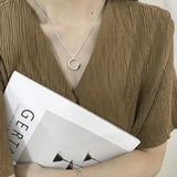 S925 Sterling Silver Concave-convex C-shaped Necklace