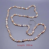 Pink Lavender Baroque Freshwater Pearl Long Necklace