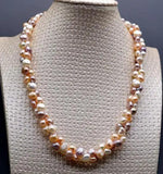 Pink Lavender Baroque Freshwater Pearl Long Necklace