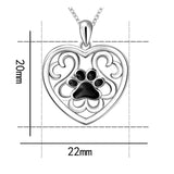 925 Sterling Silver Dog Footprint Pendant Necklace for Women