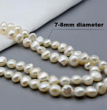 Pearl Necklace Baroque Freshwater Pearls Plated Chain Ladies Fine Jewelry