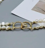 Pearl Necklace Baroque Freshwater Pearls Plated Chain Ladies Fine Jewelry