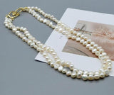 Pearl Necklace Baroque Freshwater Pearls Plated Chain Ladies Fine Jewelry