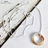 3 Couple Rings 925% Sterling Silver Engraved Necklace for Men Women