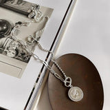 Korean Sterling Silver Beads Chain Necklace Women's Jewelry